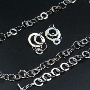 STERLING SILVER CA CANADA CIRCULAR NECKLACE SET